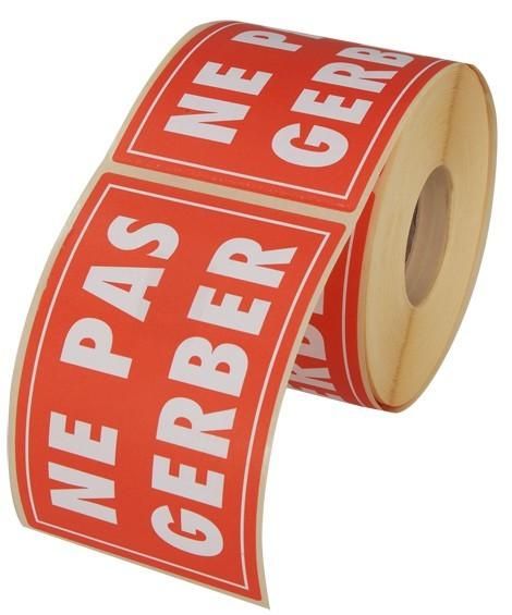 Étiquette d'expédition - Vélin avec impression rouge ou bleue - Différents messages disponibles_1