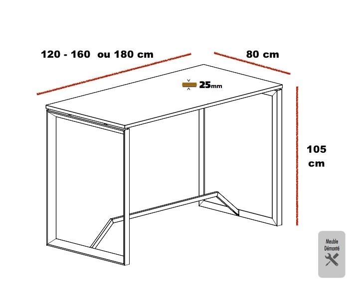 Table haute Star - Mobel Linea - 120, Anthracite, Chêne moyen_1