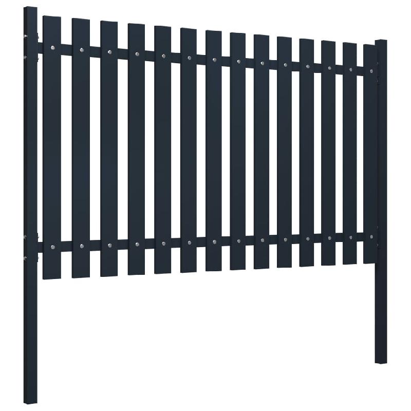 Vidaxl panneau clôture anthracite 174,5x125 cm acier enduit de poudre 146472_1