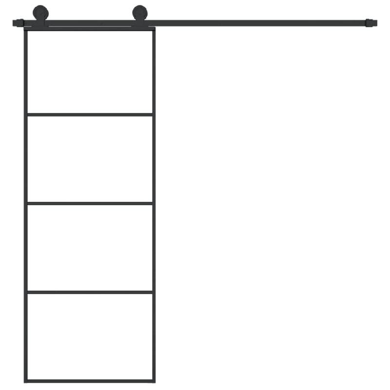 Vidaxl porte coulissante avec kit de quincaillerie 76x205 cm verre esg 3152146_1