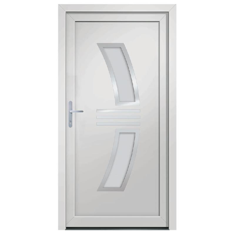 Vidaxl porte d'entrée blanc 98x208 cm pvc 3187923_1