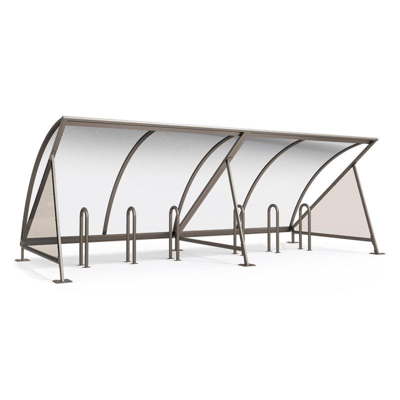 Abri vélos demi-lune - Réf : 529036.Gpro - Design robuste avec parois translucides et options personnalisables_1