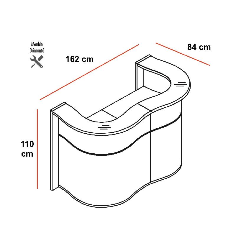 Banque d'accueil compacte WAVE - MDD - Blanc brillant_1