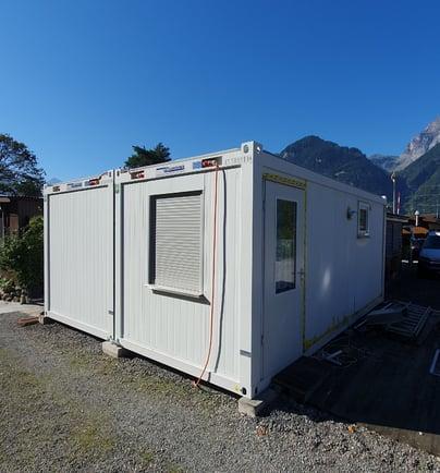 Bureau modulaire double avec sanitaires inclus - Modules CONTAINEX 20' isolés et équipés - 2 modules de bureau avec WC et douche_1