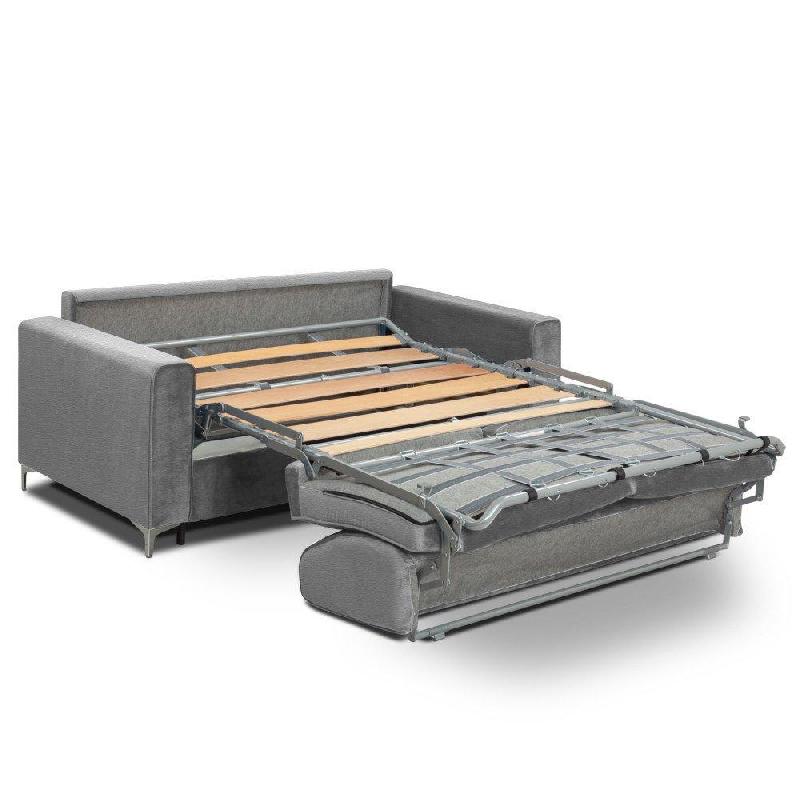 Canapé convertible express Jackson - Matelas comfort Bultex® 12 cm - Sommier lattes bois - Polyuréthane gris clair_1