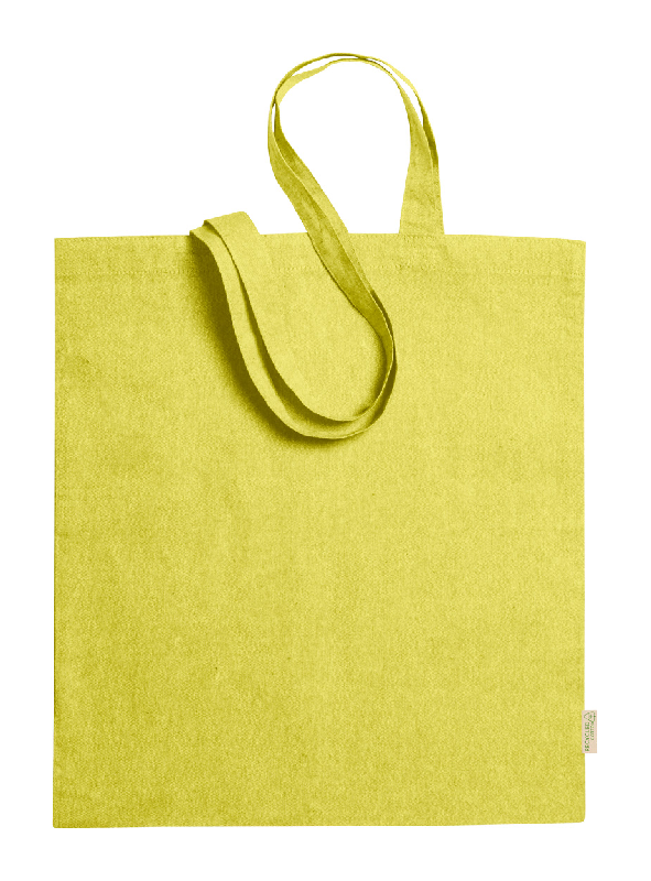 Tote bag - sac publicitaire en coton recyclé - anses longues - 120 g/m² - couleur jaune_1