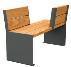 Banc public KUB - fixation par tiges d'ancrage - différentes longueurs et matériaux - acier et bois_1