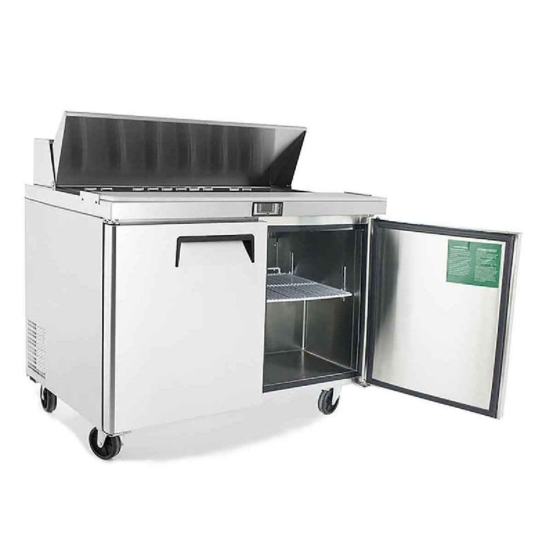 Saladette réfrigérée tropicalisée 12 GN1/6 positive avec plan de travail 2 portes 380L ATOSA_1