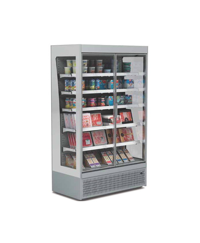 Vitrine verticale réfrigérée LS Galaxy Slim avec portes - noir ou gris - 1m04 à 1m95 de largeur_1