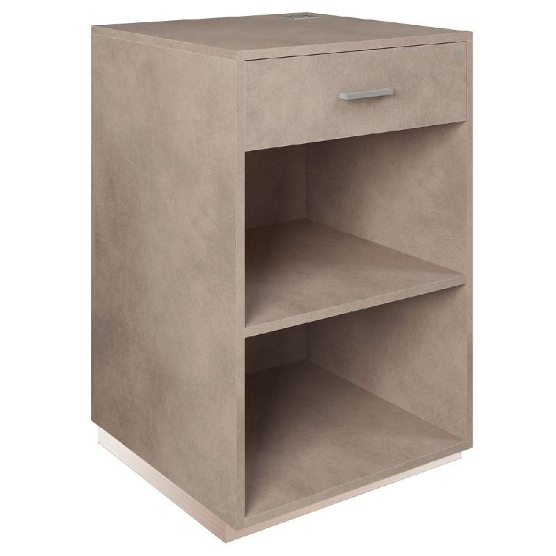 Comptoir Vertigo T01 avec tiroir MDF naturel et béton 60x60x93cm_1