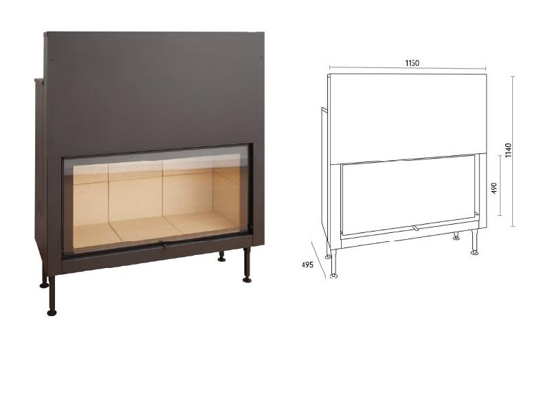 Pack insert large vision C-1150ES - porte guillotine 16kW avec kit ventilation_1