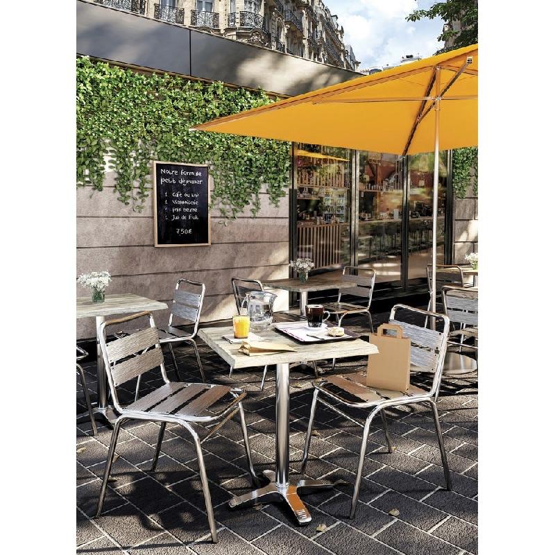 Piètement Roma Ht72 en inox brillant pour table extérieure 70x70, Ø80cm maxi_1
