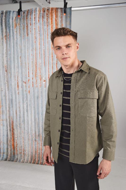 Surchemise Drill - Réf: FR054 - 100% coton twill avec empiècement au dos - Marque Front Row_1