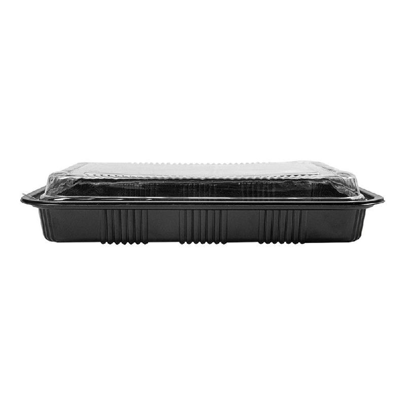 Barquette PS noir+couvercle transparent 25x18,3x5,6cm - par 300_1