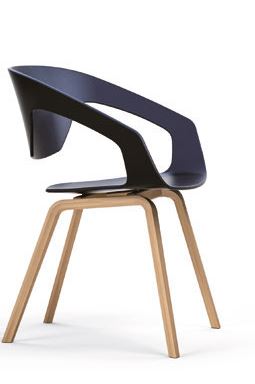 Ensemble de 4 fauteuils LINER - Monocoque polypropylène - Pieds bois - 4 finitions - Référence 8115 SR M_1