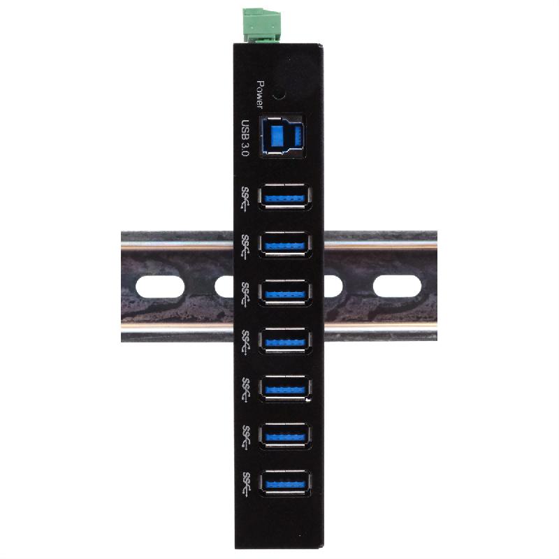 Exsys ex-11237hms hub 7 ports usb 3.2 gen 1 din-rail kit via vl811+ chipset_1