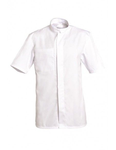 Veste de cuisine manches courtes - Lucasmcp00 - SNV - col officier - 1 poche intérieure et 1 poche stylo bras_1