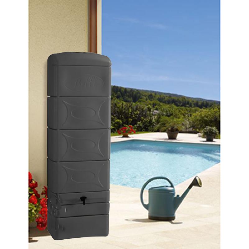 Récupérateur d'eau mural 300L déco - Plastique rectangulaire - Marque Belli - Fabrication française_1