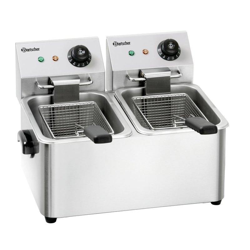 Friteuse électrique à poser SNACK II - 2 cuves - 2 x 4 L | Bartscher_1