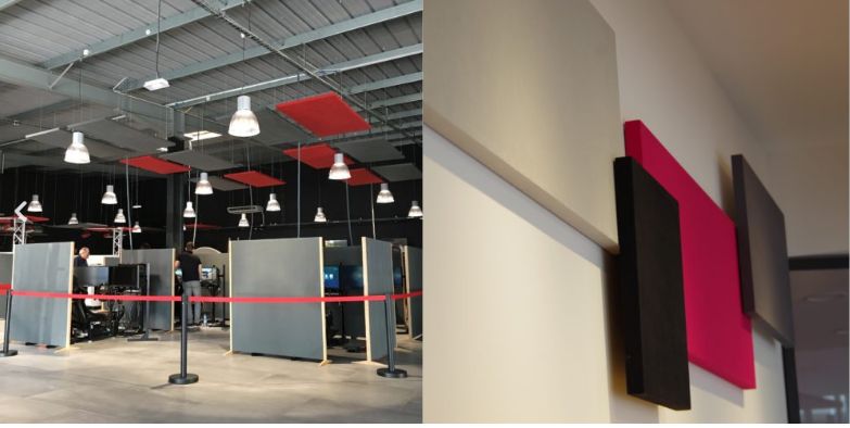 Quatuor - absorbeur de bruit - lina - tissu en lin - panneaux acoustiques enveloppés_1