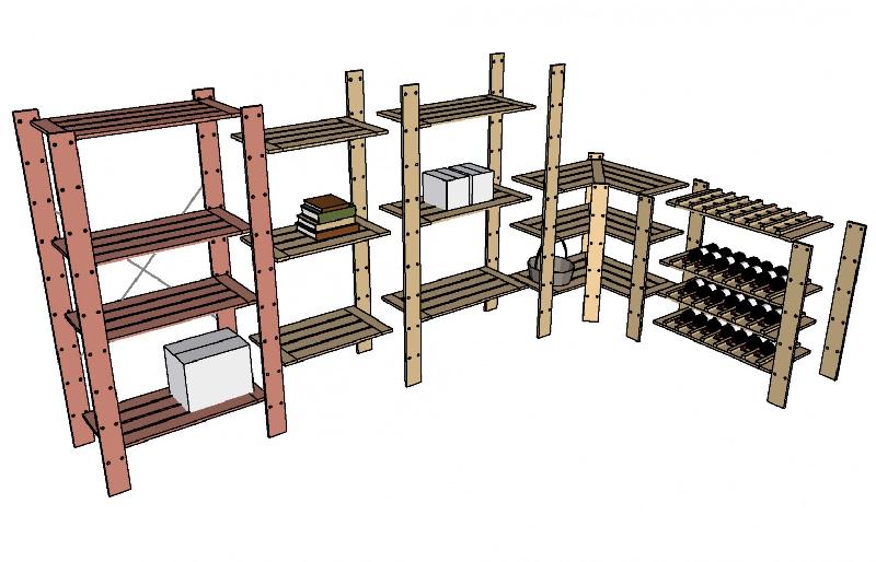 Étagère en pin - 4 tablettes - l.82 x p.40 x h.170 cm - finition brute à peindre - charge 100 kg par tablette_1