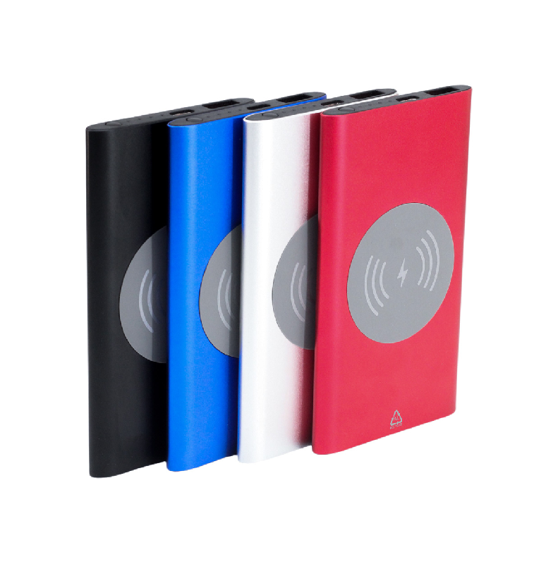 Power Bank USB en aluminium recyclé - Chargeur rapide sans fil 15W - Batterie 4000 mAh_1