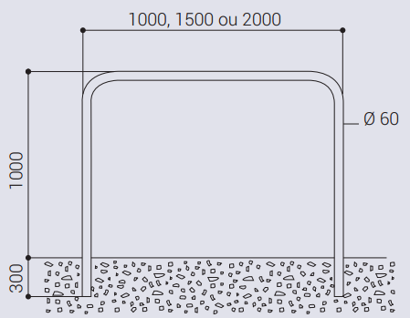 Arceau urbain simple peint sur zinc - ref 204036 - disponible en 3 longueurs et plusieurs coloris_1