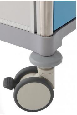 Chariot de soins hospitalier - 2 tiroirs - Bleu ciel - 63004 - Aluminium et Inox AISI 304_1