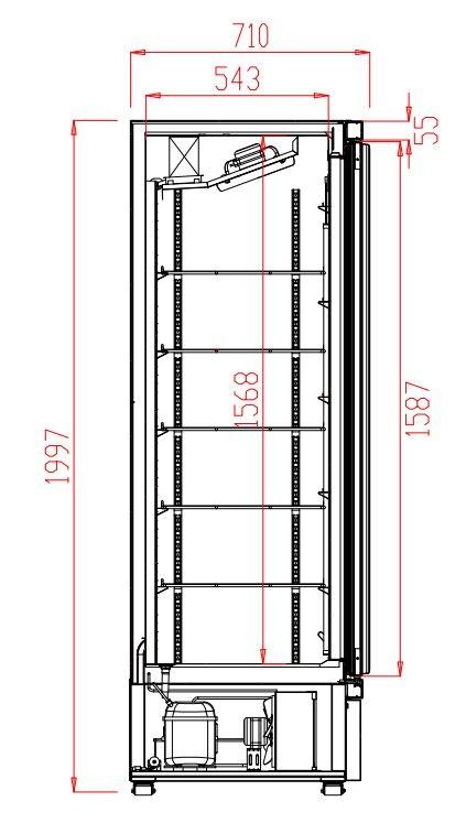 Congélateur 2 portes en verre noir jde-1000f bl l1253 négative 7455.2245 COMBISTEEL_1