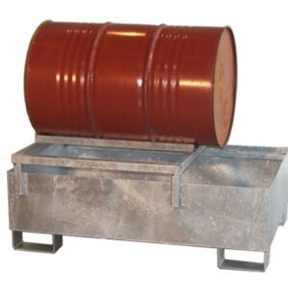 Rack et box de rétention en acier pour fûts 220/440 litres - stockage vertical et horizontal - peinture RAL 6029 ou galvanisé_1