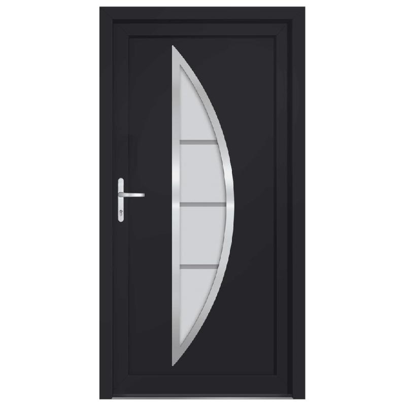 Vidaxl porte d'entrée anthracite 108x208 cm pvc 3187878_1