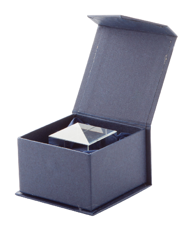 Cube en verre - Transparent - Livré dans boîte cadeau bleue - Poids 208,33 gr_1