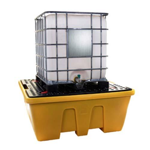 Bac de rétention IBC en plastique simple jaune - 1180L - Compatibles produits chimiques_1