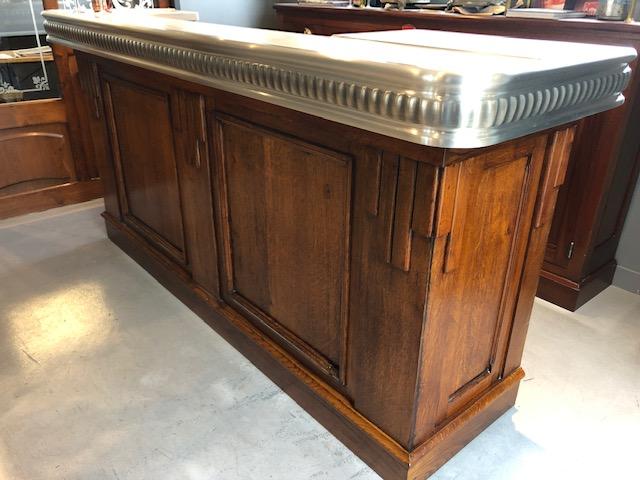 Comptoir n°108 - Chêne massif avec dessus en étain alimentaire - 2,24m de longueur_1