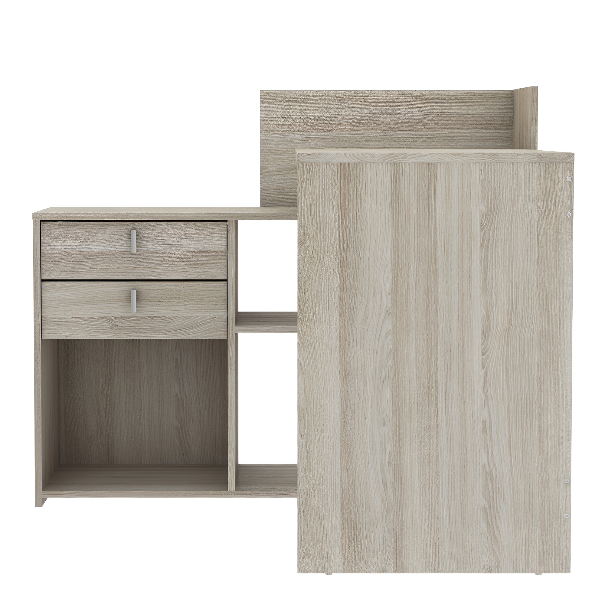 Bureau réversible droite/gauche avec large espace de travail