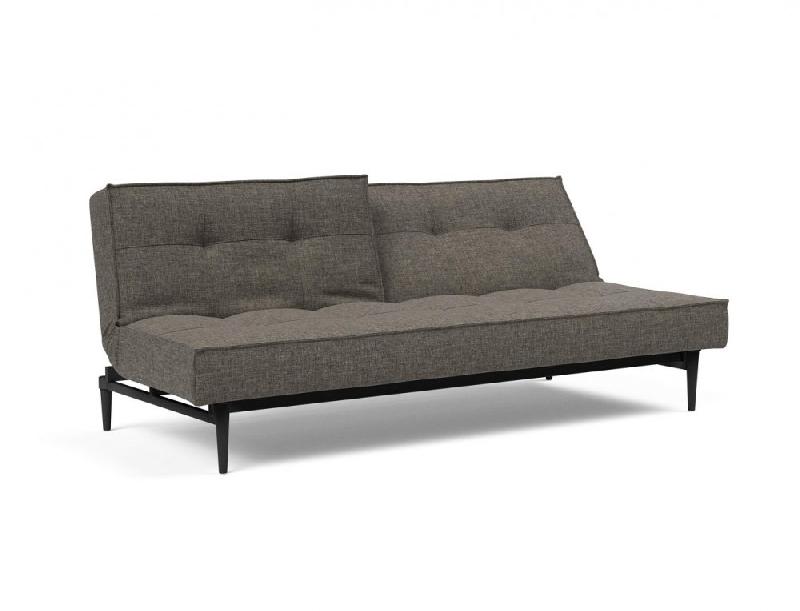 Canapé-lit convertible Innovation Living Splitback Styletto - 115x210 cm - Pieds chêne noir - Tissu Flashtex Dark Grey_1