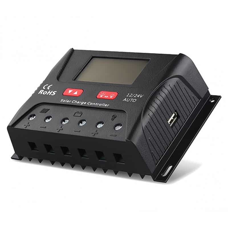 Régulateur de charge solaire 30A LCD 12/24V PWM SRNE avec protection et fonctionnalités avancées_1