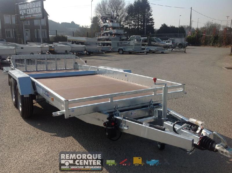 Remorque plateau roues extérieures LIDER ROBUST - PTAC 3500 Kg - 450 x 190 cm - 2 essieux freinés - Reference -6020-4-P3-3563 - avec hayon de chargement et basculement hydraulique manuel_1