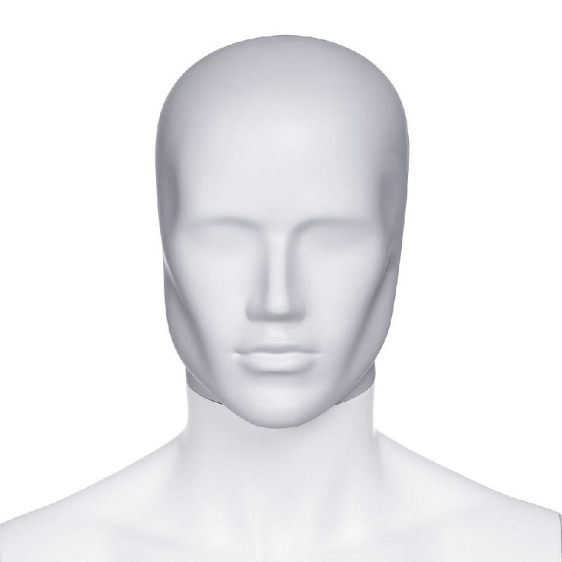 Tête homme abstraite pour mannequin modulable blanc mat_1