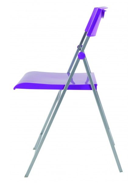 Cpsmile P - Chaise pliante Alba - Structure en acier stable et finition glossy prune_1