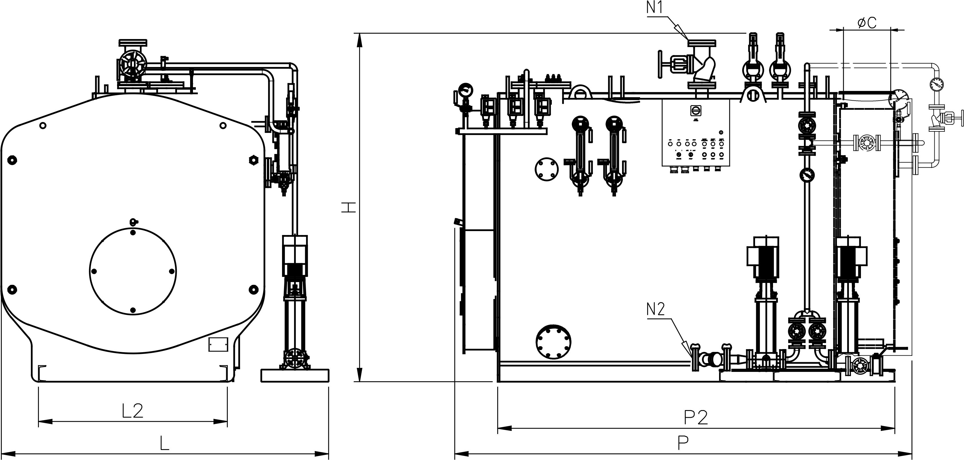 GSX 15 bar - Générateur de vapeur - Ici Caldaie - Pression de service 12-14 bar - Production 350 à 5000 kg/h_1