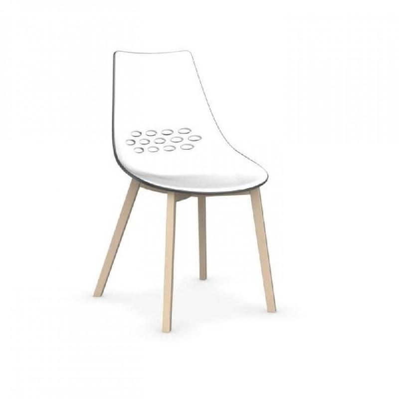 Lot de 2 chaises Jam W transparentes - Assise bicolore blanche et transparente - Piétement en hêtre blanchi - Fabrication italienne_1