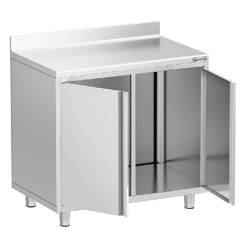 Meuble inox pour machine à café - 1000 x 600 mm - 2 portes battantes_1