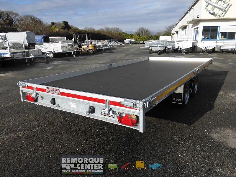 Plateau Eduard 506 x 220 cm - rampes & treuil, ridelles 10cm - 3000kg - Hdp: 63cm - 195/50R13 - Reference HKT-3.1X1.7_1