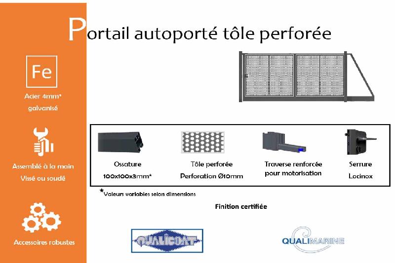 Portail autoporté tôle perforée - 10000 / 1250_1