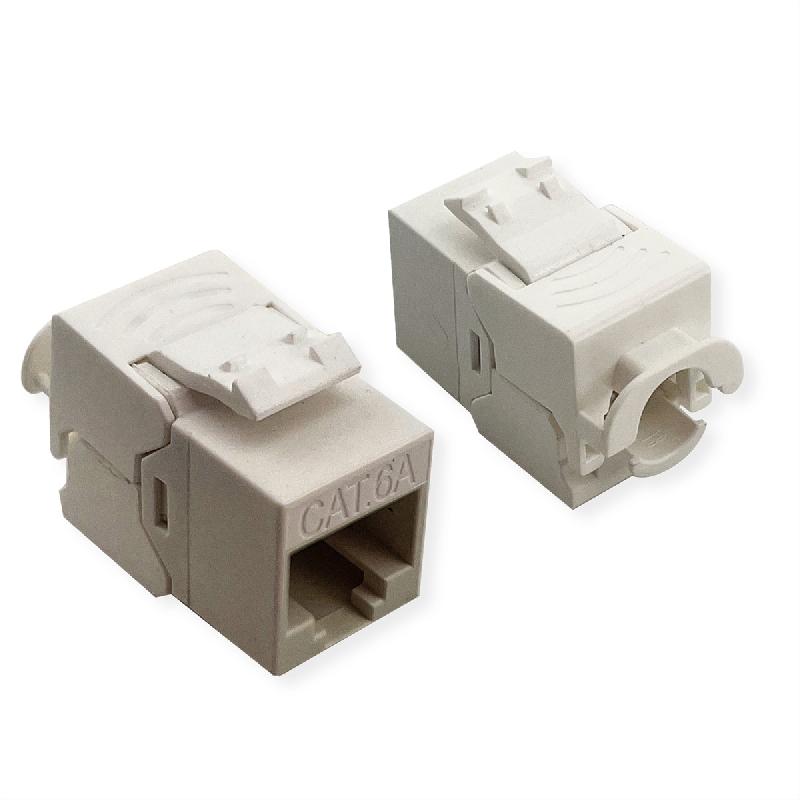 ROLINE Keystone Cat.6A (Classe EA)non blindé, sans outil, SLIM, extra-court, blanc_1