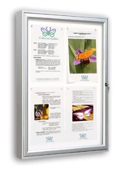 Vitrine classique sur pieds - verre sécurisé - cadre aluminium 58mm - anodisé ou peint RAL_1