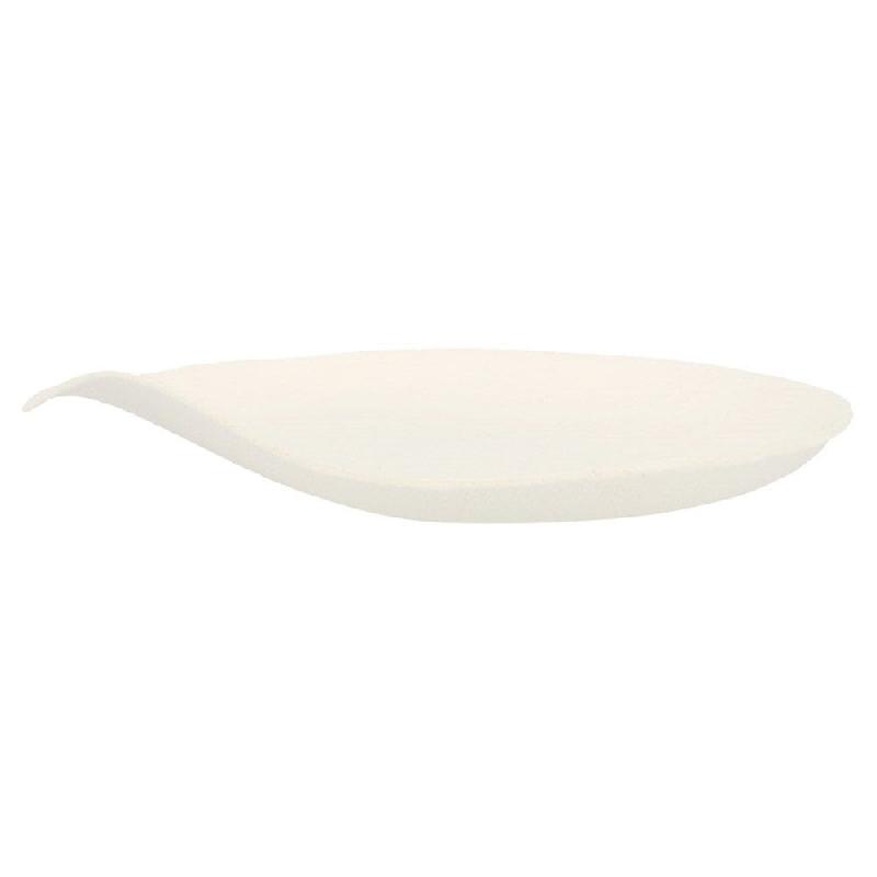 Assiette Feuille bagasse blanche 29x1,6cm - par 400_1