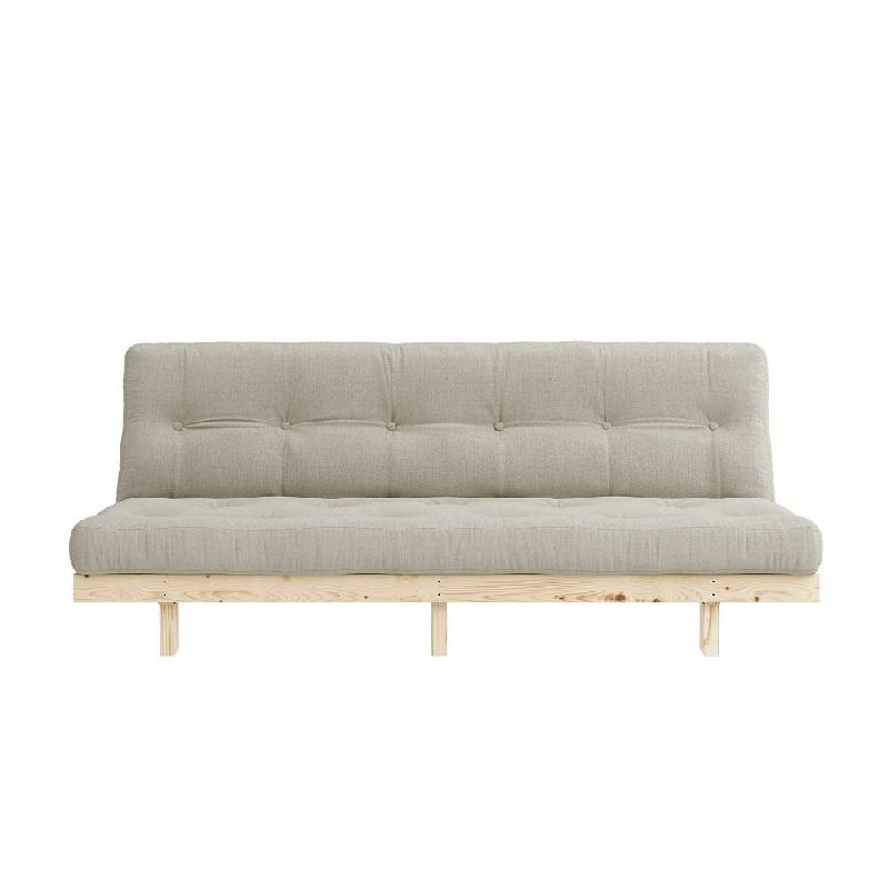 Banquette convertible futon LEAN KARUP - Coloris lin - Couchage 130x190 cm - Structure en pin massif_1
