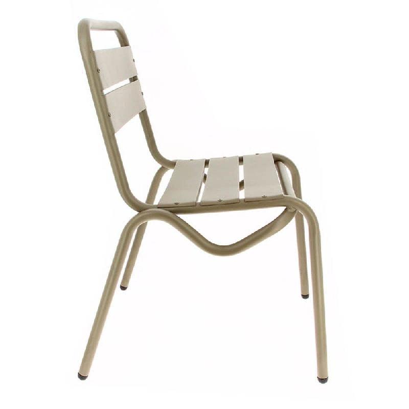 Chaise d'extérieur empilable Avignon en aluminium finition taupe par 4_1